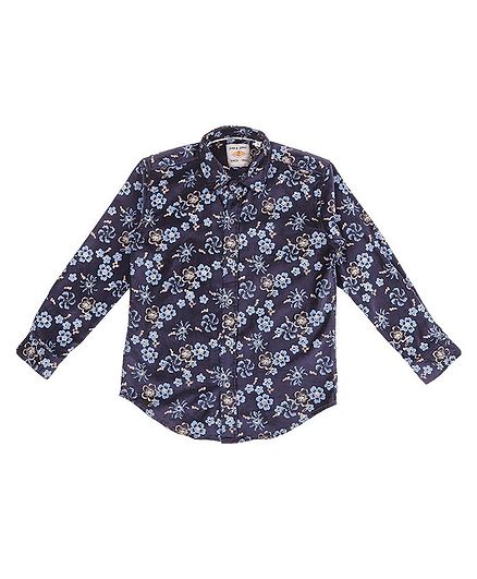 GINI & JONY Full Sleeves Flower Printed Shirt - Blue