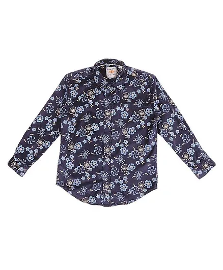 GINI & JONY Full Sleeves Flower Printed Shirt - Blue