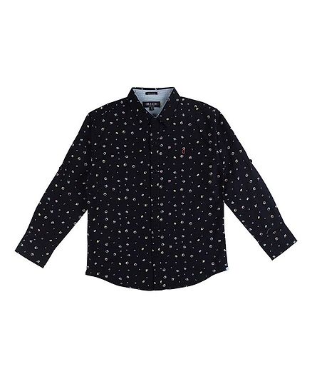 GINI & JONY Full Sleeves All Over Printed Shirt - Black