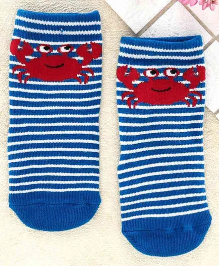 Cutewalk By Babyhug Anti Bacterial Ankle Length Socks - Blue