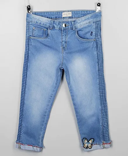 GINI & JONY Shaded Butterfly Patch Capri - Blue