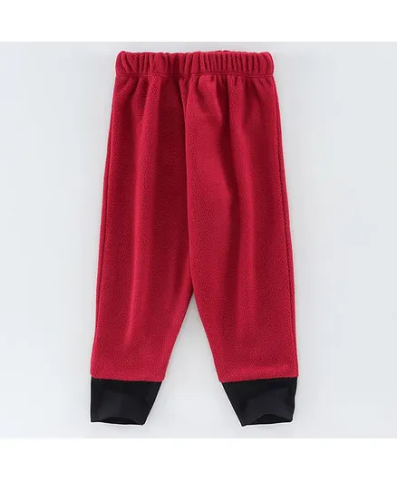 CrayonFlakes Full Length Solid Joggers - Red