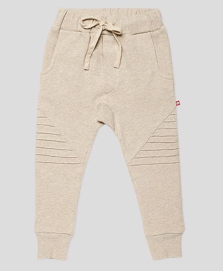 Nino Bambino Solid Colour Full Length Organic Cotton Joggers - Beige