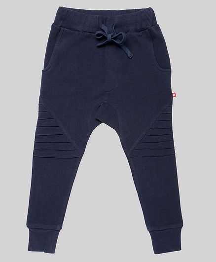 Nino Bambino Solid Colour Full Length Organic Cotton Joggers - Navy Blue