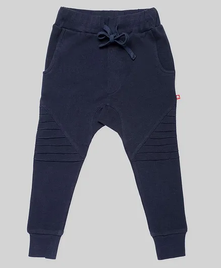 Nino Bambino Solid Colour Full Length Organic Cotton Joggers - Navy Blue