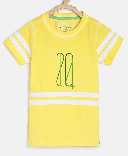 Tales & Stories Half Sleeves Striped T-Shirt - Yellow