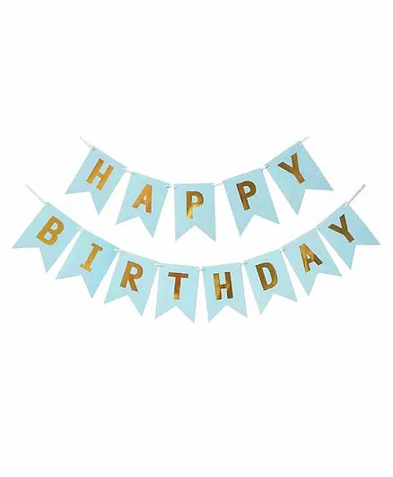 Party Propz Happy Birthday Banner Blue - Length 162 cm