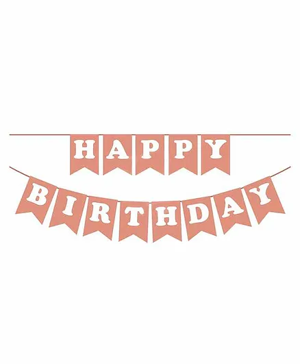Party Propz Happy Birthday Banner Pink - Length 106 cm