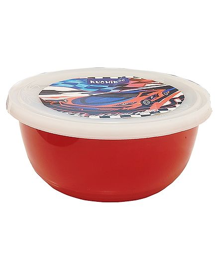 KuchiKoo Stainless Steel Feeding Bowl with Lid - Red
