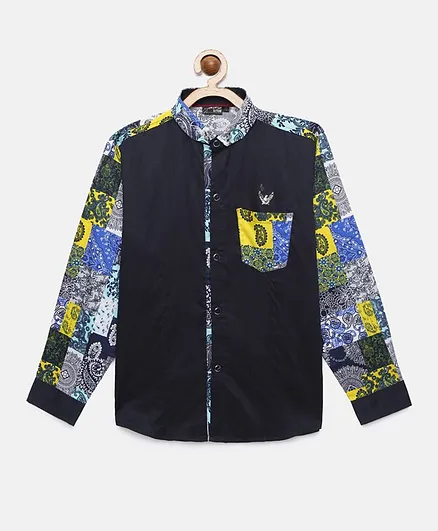 Actuel Full Sleeves Paisley Printed Shirt - Navy Blue