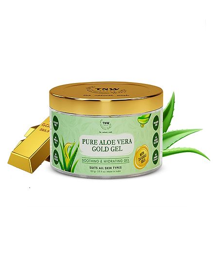 The Natural Wash Aloe Vera Gel with 24 Carat Gold Leaves - 100 gm