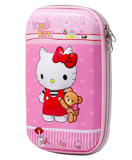 Fiddlerz Pencil Pouch 3D Kitty Print - Pink