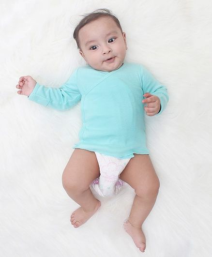 Kaarpas Organic Cotton Full Sleeves Solid Vest - Turquoise