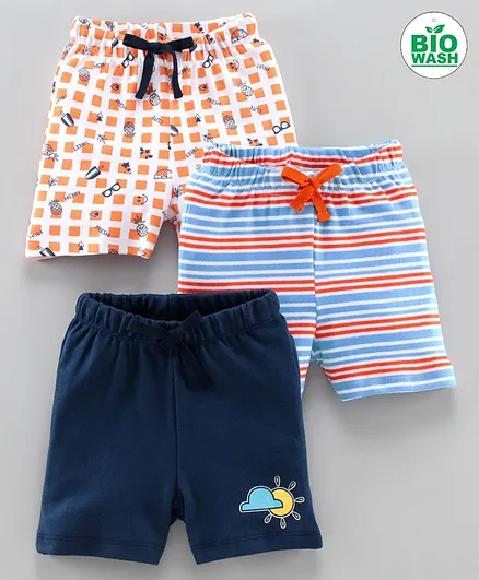 Babyoye Cotton Blend Shorts Pack of 3 - Multicolor