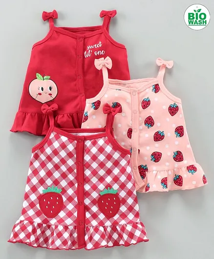 Babyoye Singlet Slips Pack of 3 - Peach Pink