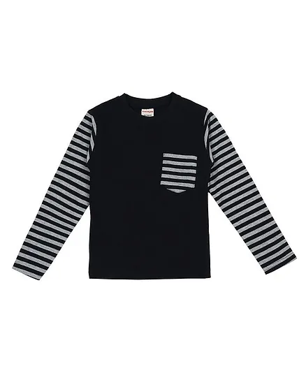 RAINE AND JAINE Full Sleeves Striped Tee - Navy Blue