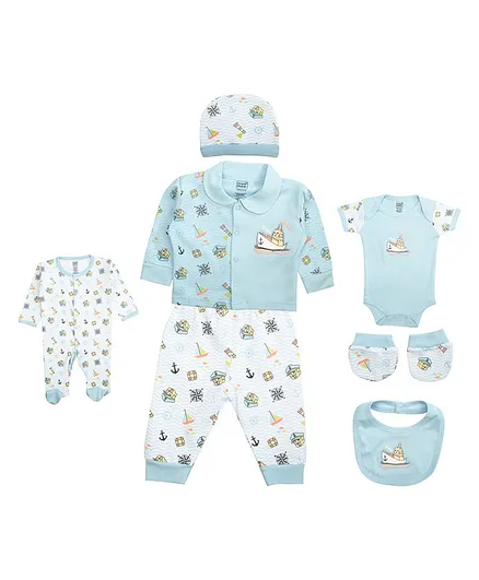 Mee Mee Clothing Gift Set Blue White - 7 Pieces