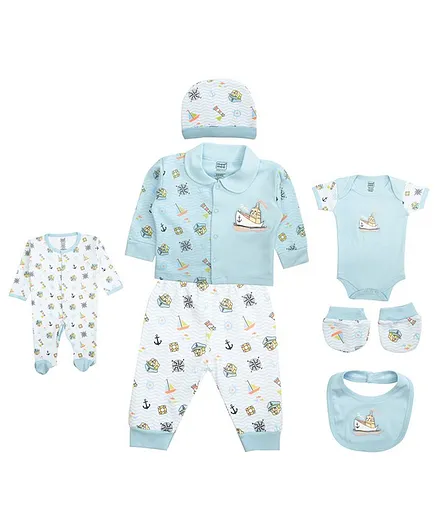 Mee Mee Clothing Gift Set Blue White - 7 Pieces