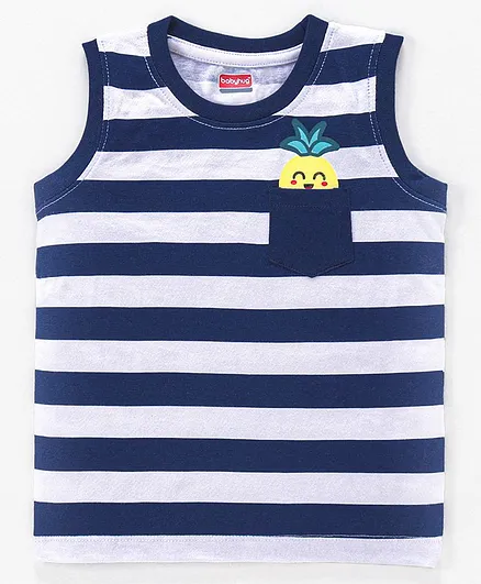 Babyhug Sleeveless Cotton T-shit - Blue