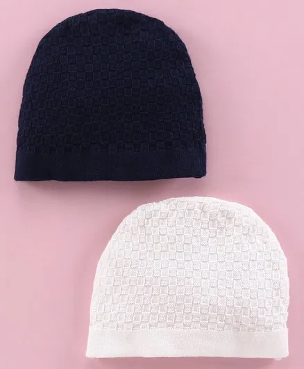 Simply Baby Caps Pack of 2 Blue White - Diameter 9.5 cm