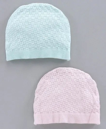 Simply Baby Caps Pack of 2 Blue Light Pink - Diameter 9.5 cm