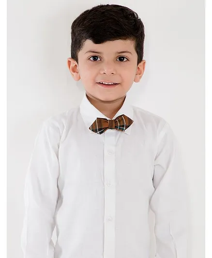Little Hip Boutique Checkered Bow Tie - Brown