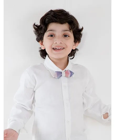 Little Hip Boutique Striped Bow Tie - Blue & Pink