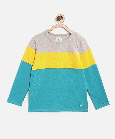 Cherry Crumble by Nitt Hyman Full Sleeves Tricolor Block T-Shirt - Multicolor