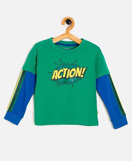 Aomi Full Sleeves Action Print T-Shirt - Green