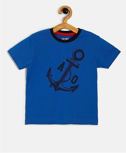 Aomi Short Sleeves Anchor Print Tee - Blue