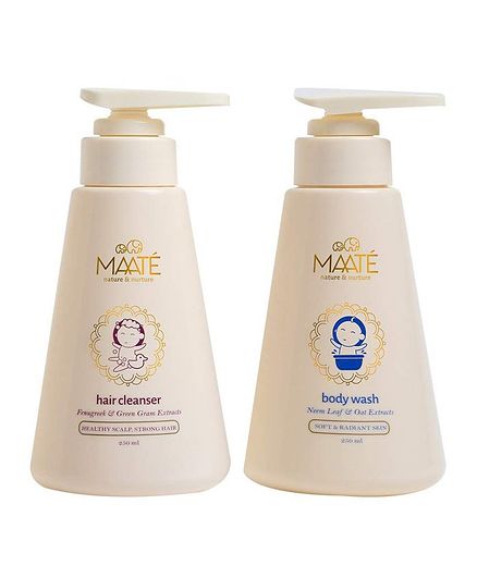 Maate Baby Cleansers Combo Body Wash And Hair Cleanser - 250 ml Each