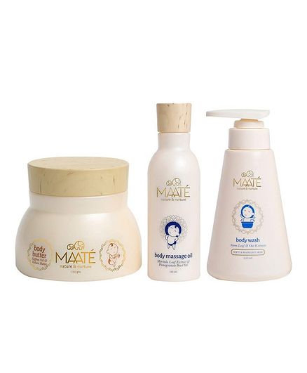 MAATE Baby Body Ritual Combo With Body Massage Oil 250 ml Body Wash 150 ml & Body Butter 150 g