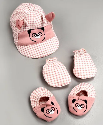 Cucumber Cap Mittens & Booties - Peach