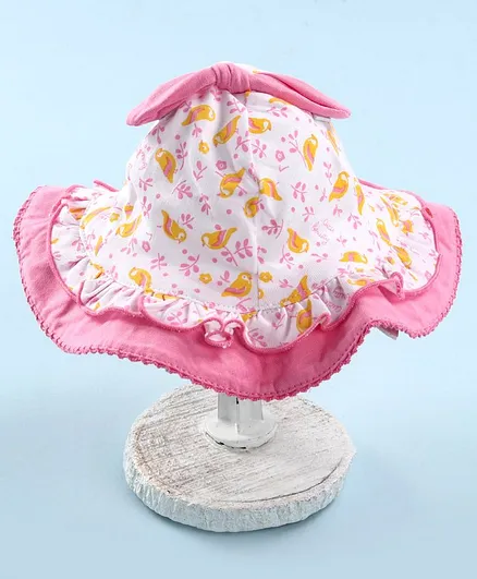 Cucumber Fruits Print Summer Caps Pink - Diameter 14.5 cm
