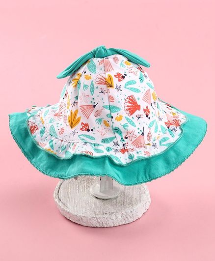 Cucumber Fruits Print Summer Caps Green - Diameter 14.5 cm