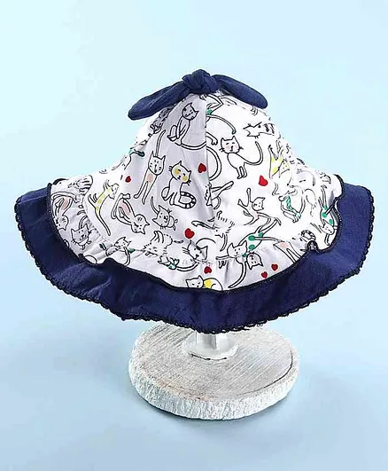 Cucumber Fruits Print Summer Caps Navy - Diameter 14.5 cm