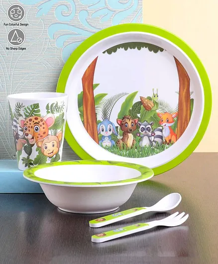 Baby Dinner Set Pack Of 5 - Multicolor