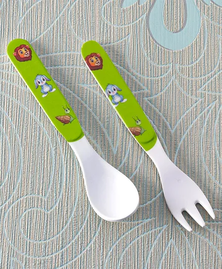 Spoon & Fork Set - Green