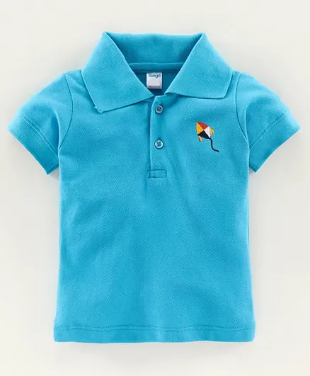 Tango Half Sleeves Tee Kite Embroidery - Blue