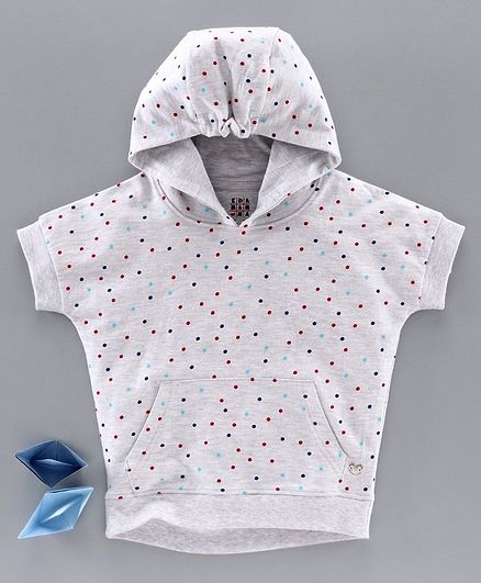 Ed-a-Mamma Printed Short Sleeves Hoodie - Grey