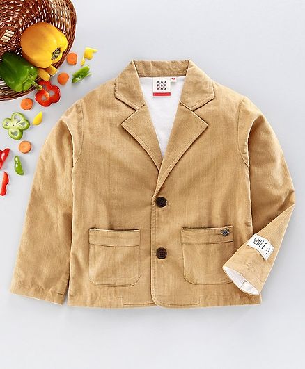 Ed-a-Mamma Full Sleeves Knit Lining Corduroy Jacket - Beige