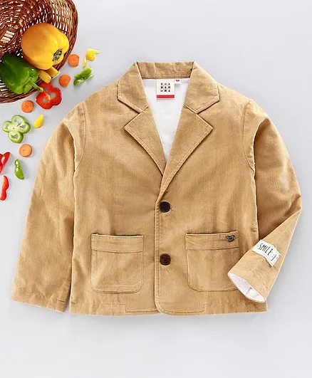 Ed-a-Mamma Full Sleeves Knit Lining Corduroy Jacket - Beige