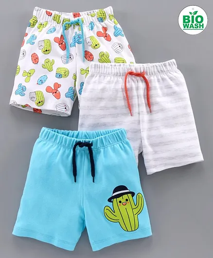 Babyoye Cotton Blend Shorts Pack of 3 - Multicolor