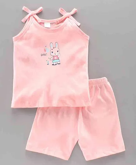 Tango Singlet Top & Shorts Bunny Print - Pink