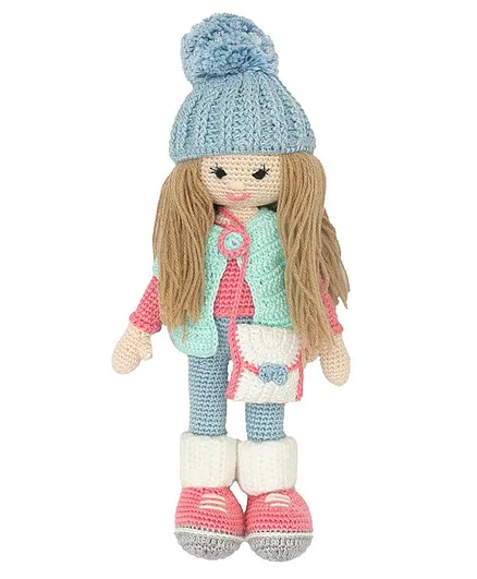 Happy Threads Crochet Molly Doll Pink and Blue - Height 30.48 cm