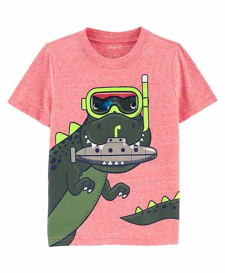 Carter's Dinosaur Snow Yarn Tee - Pink