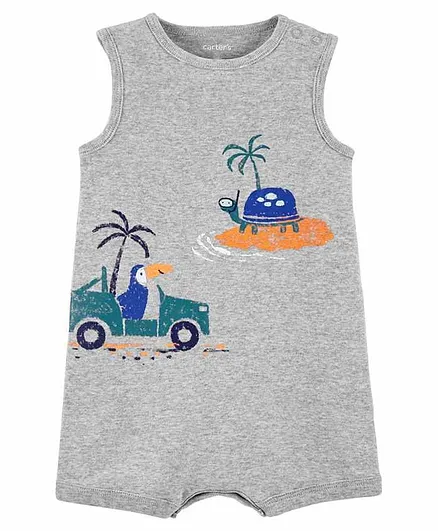 Carter's Tropical Cotton Romper - Grey