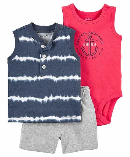 Carter's 3-Piece Tie-Dye Little Short Set - Multicolor