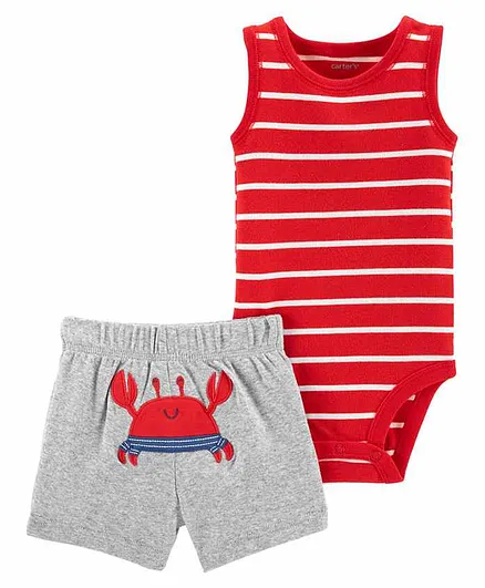 Carter's 2-Piece Crab Bodysuit & Short Set - Red
