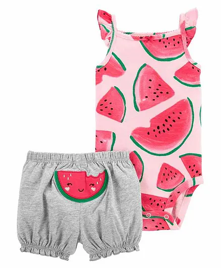 Carter's 2-Piece Watermelon Bodysuit & Short Set - Pink